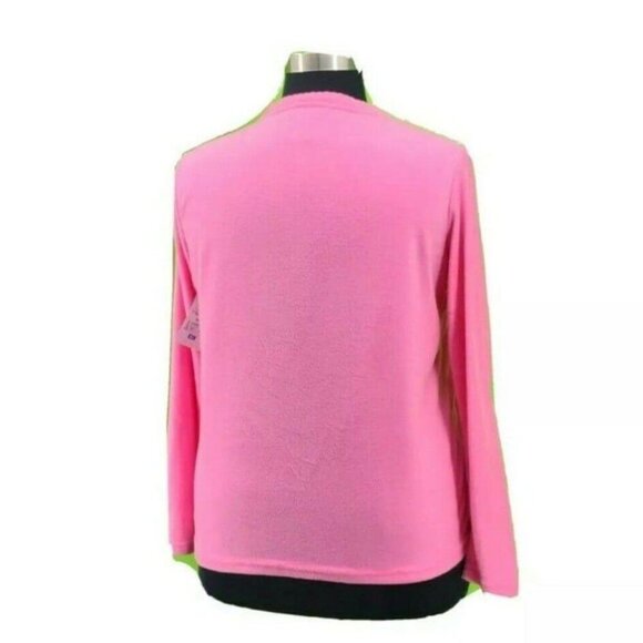 Rene Rofe Womens Pajama Shirt Top Sweater Fleece Pink L/S Size L Large NEW - Picture 4 of 8